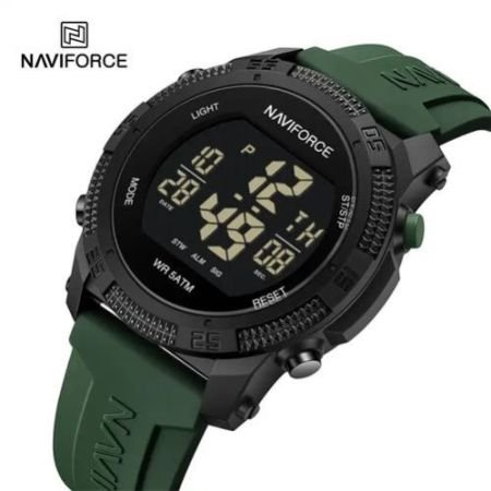 Naviforce Men Digital Display Sports Silicon Strap Quartz Watch -NF7104