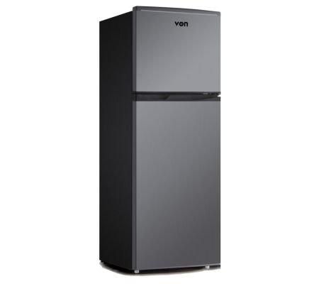 Von VRT-138DRHX Double Door Fridge 138L - Inox
