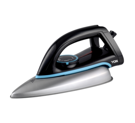 Von VSID12BSK Dry Iron Teflon Plate, 1000W - Black