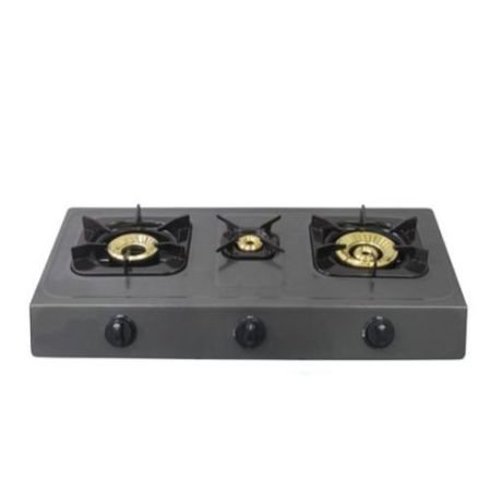 MIKA Gas Stove Non-Stick Double Burner Grey MGS1403