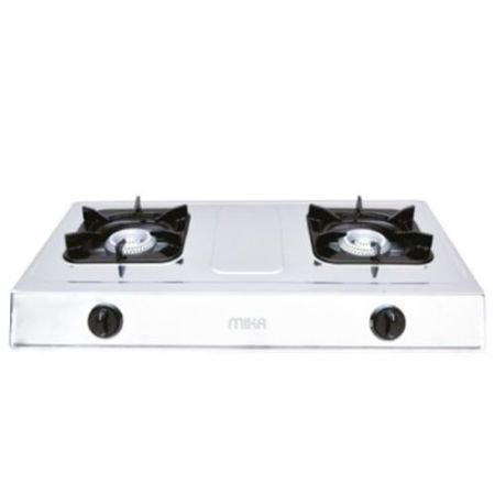 MIKA Gas Stove Stainless Steel, Double Burner Inox MGS2202