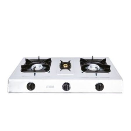 MIKA Gas Stove Stainless Steel Triple Burner, Inox MGS2203