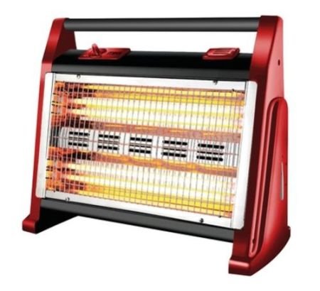MIKA Quartz Heater, 800-1600W, Red & Black MH301