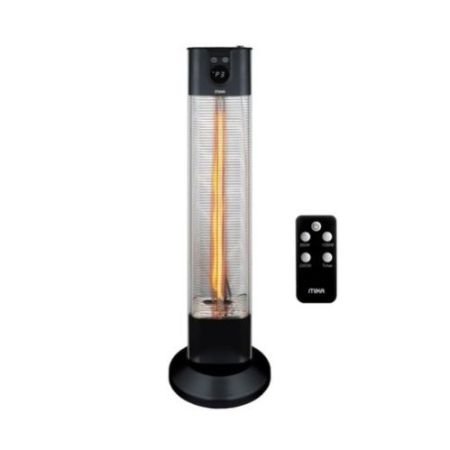 MIKA Patio Heater, 650W-2000W, With Remote, Black