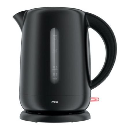 MIKA Kettle 1.7L, Plastic, 360º Cordless, Concealed Element, Black MKT1801B
