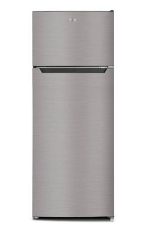 MIKA Fridge 211L 2 Door Top Mount Freezer, Defrost, Line Silver Dark MRDCD211LSD