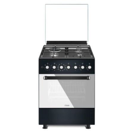 MIKA Standing Cooker, 60cm x 60cm, 3 Gas Pool Jet Burners (1 Wok) + 1 RAPID Hot Plate, FLAME FAILURE SAFETY, Auto Ignition, 10 Function Electric Oven (Air Fry+Convection Fan), Rotisserie, Platinum Grey MST6131WE10PB