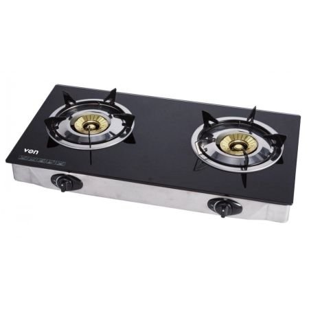 Von VCT2BWGG Table Top 2 Brass Burner - Glass