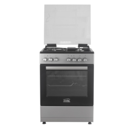 SIMFER Cooker 3 Gas + 1 Electric - F6314SERBG Black Top Inox Grey