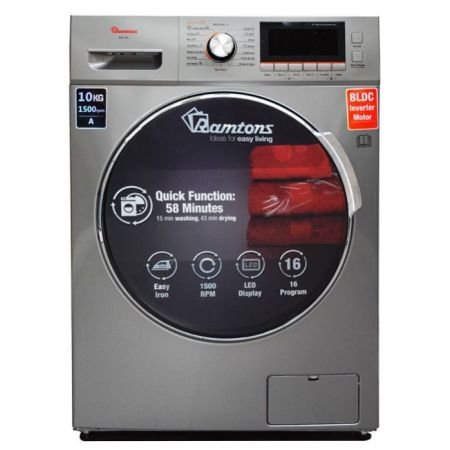 Ramtons FRONT LOAD FULLY AUTOMATIC 10KG WASHER, 7KG DRYER, SILVER - RW/160
